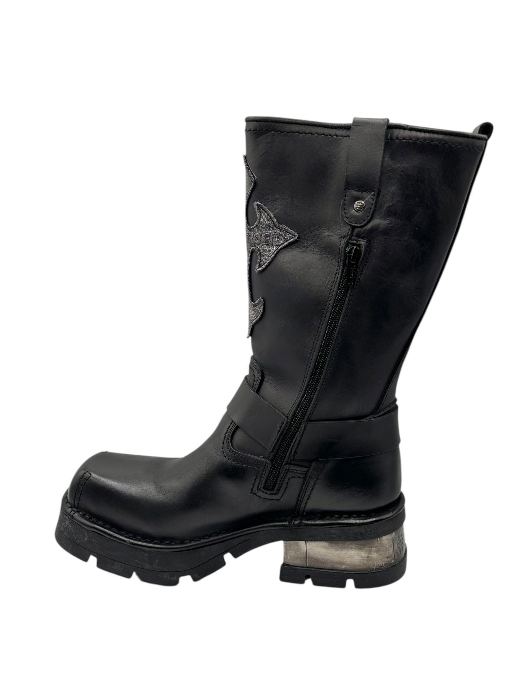 Vintage New Rock leather biker boots size 44