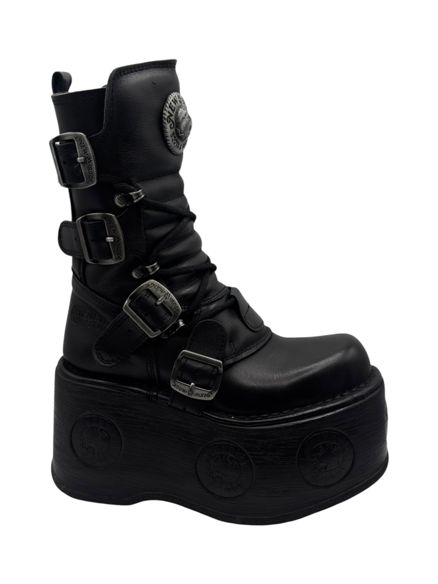 Vintage New Rock neptuno leather platform boots