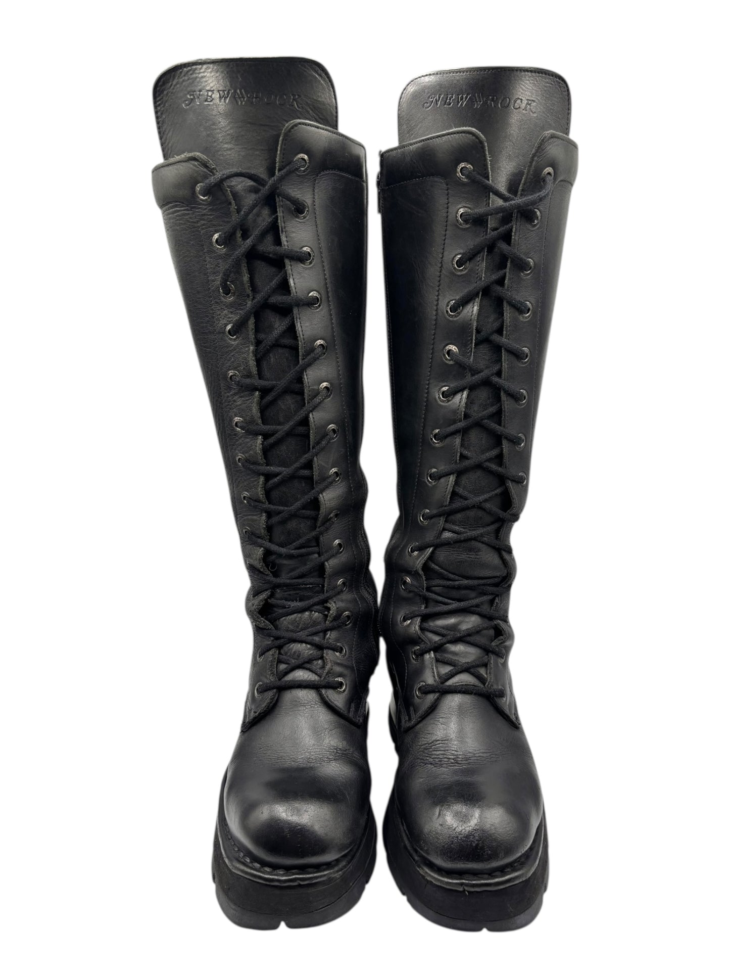 Vintage New Rock leather knee-high leather boots size 38