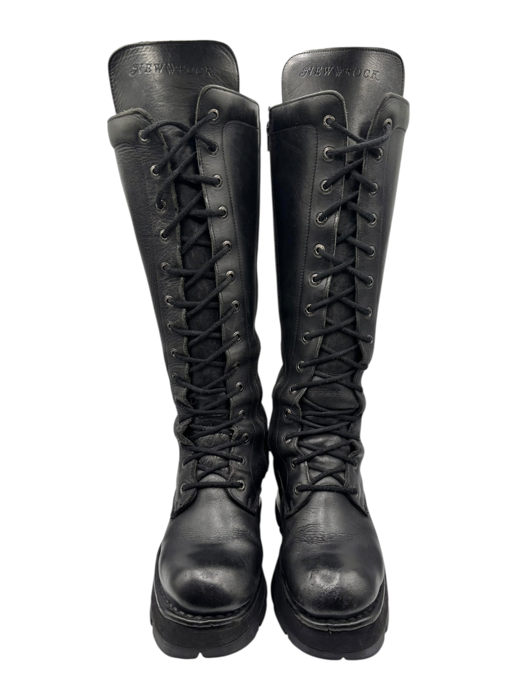Vintage New Rock leather knee-high leather boots size 38