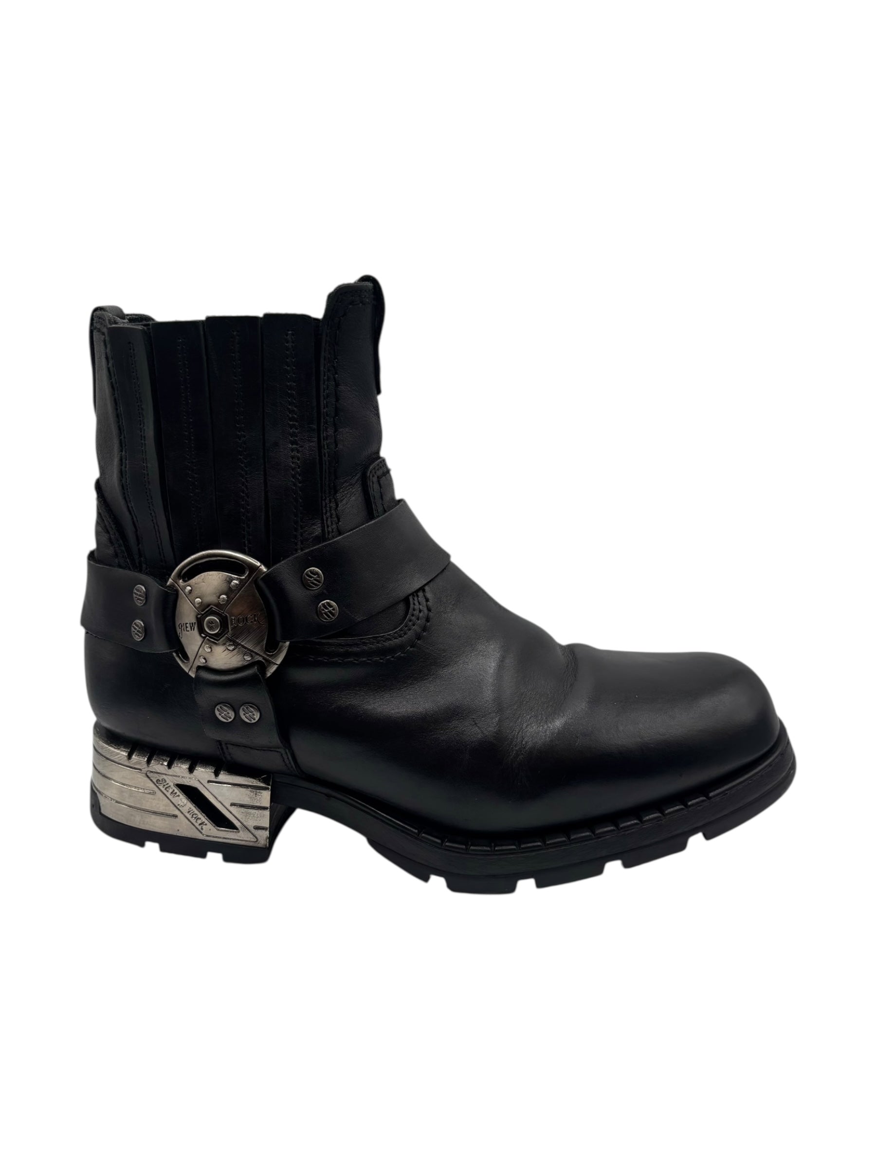 Vintage New Rock leather biker boots size 43