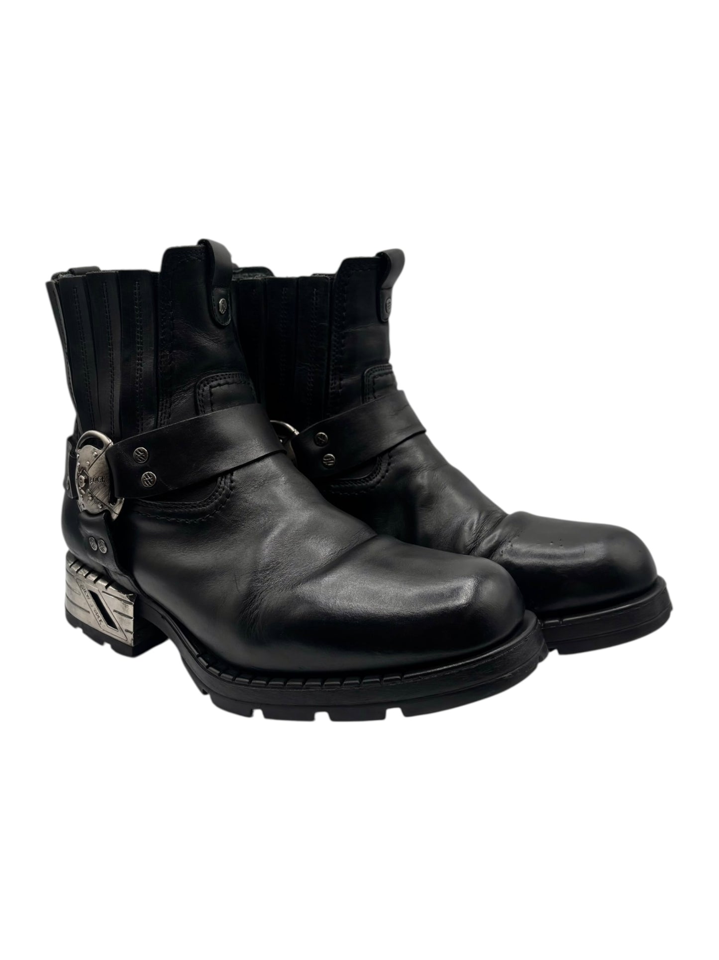 Vintage New Rock leather biker boots size 43