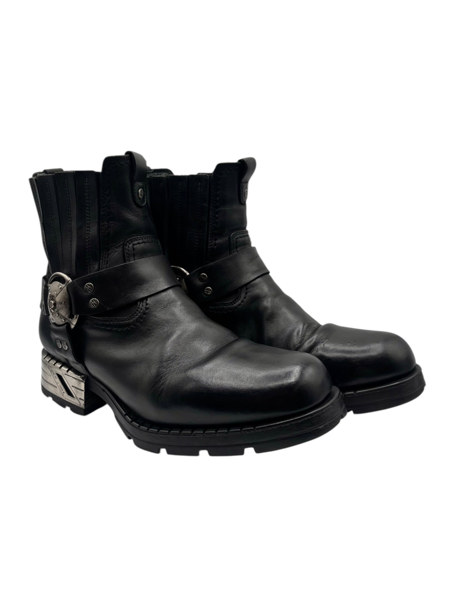 Vintage New Rock leather biker boots size 43
