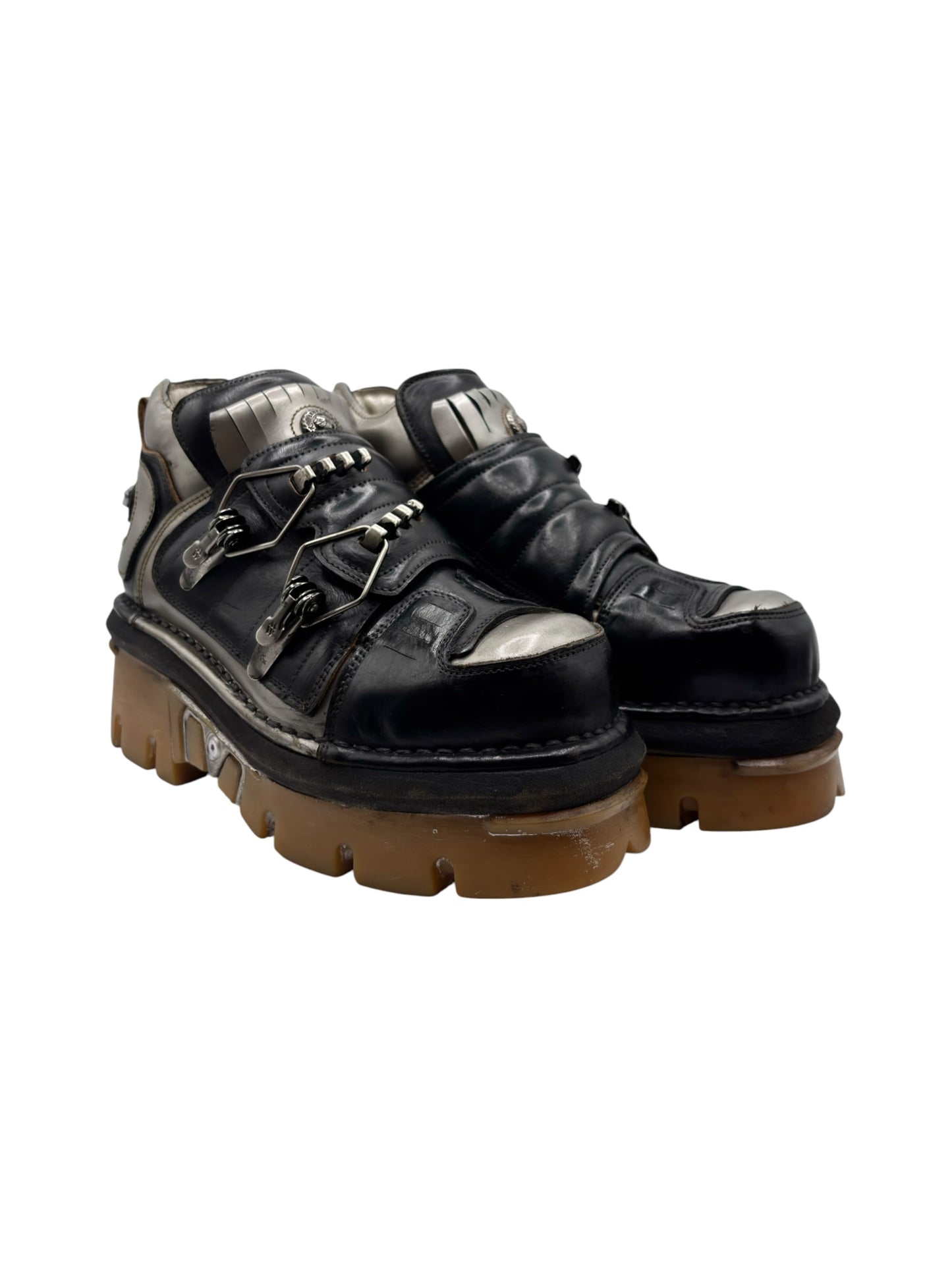 Vintage New Rock power strap platform boots