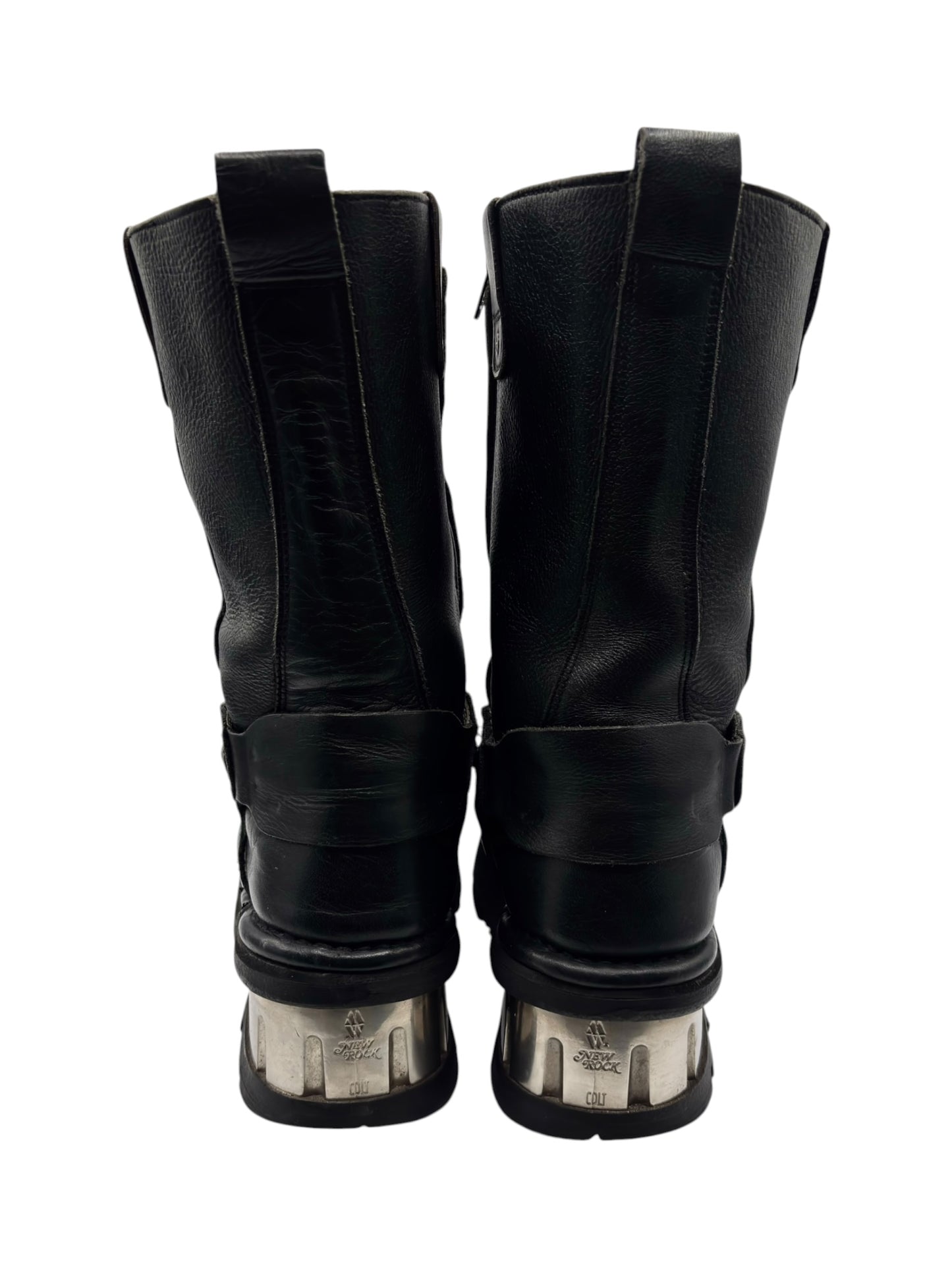 Vintage New Rock leather biker boots