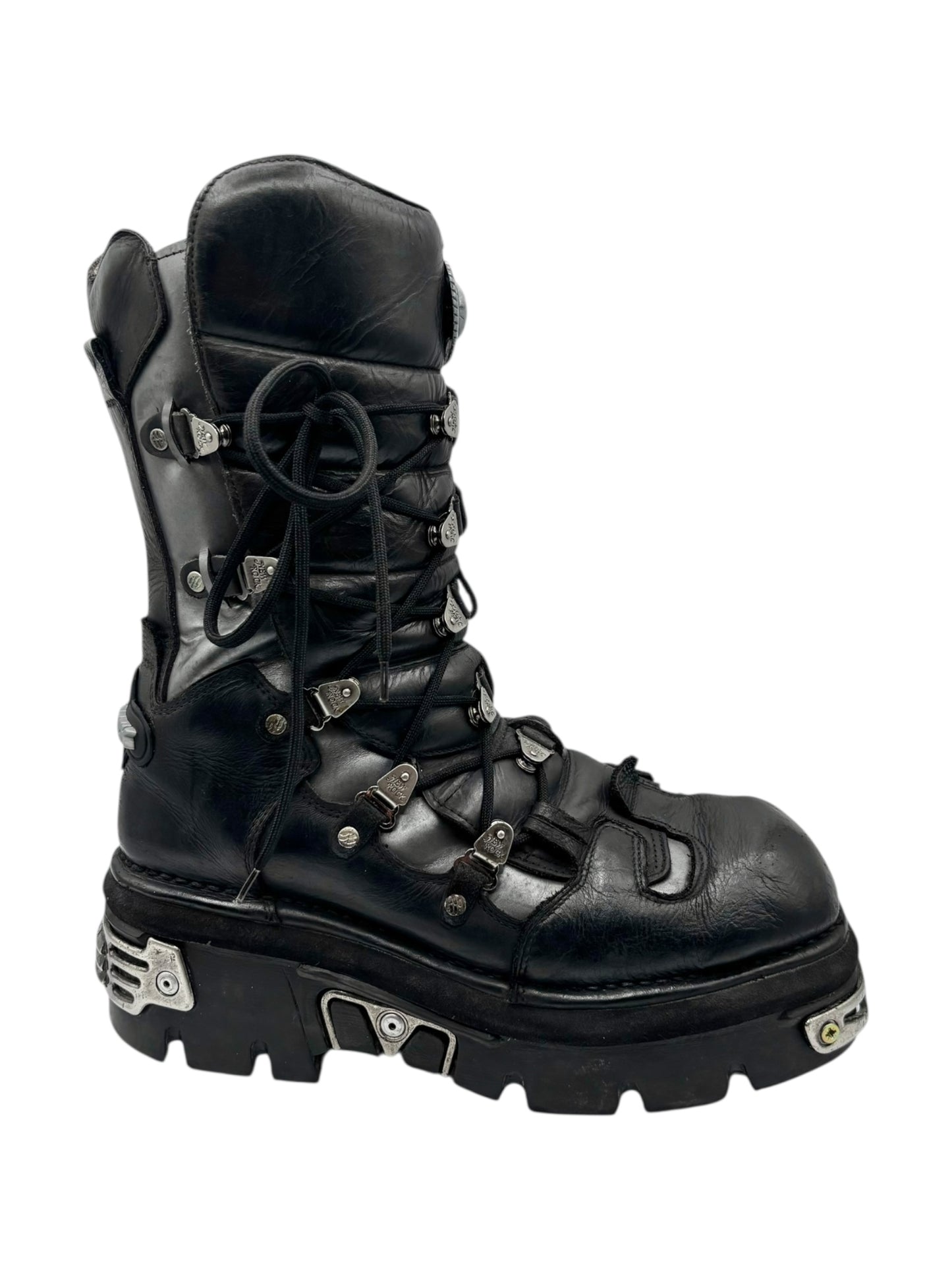 Vintage New Rock lace up reactor boots size 44