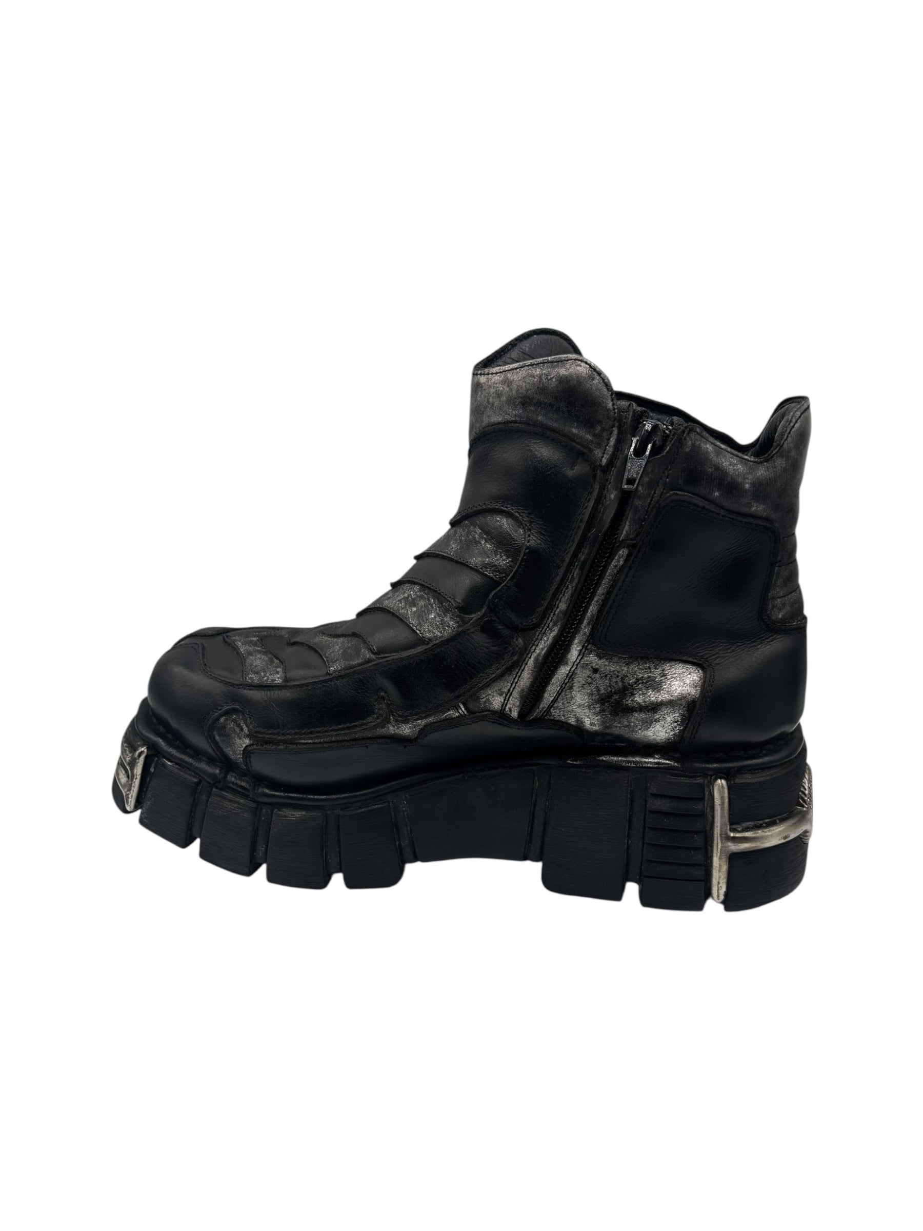 SUPER RARE vintage New Rock side lace platform boots size 44