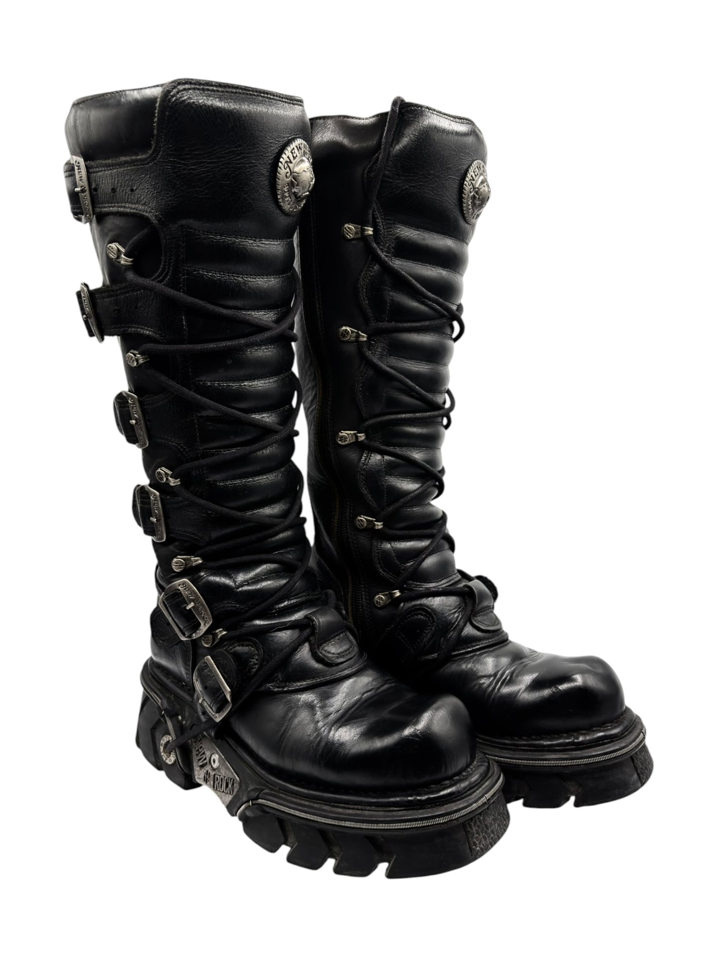 Vintage New Rock knee high reactor leather boots