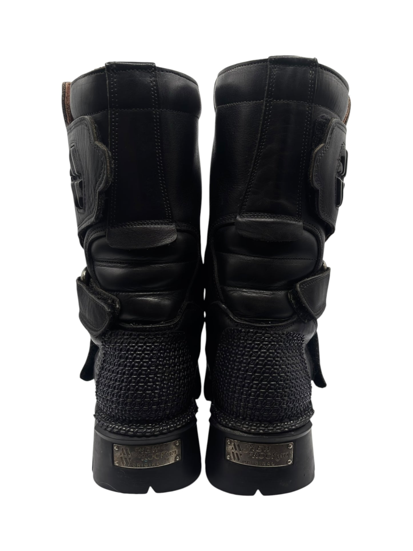 Vintage New Rock knee high velcro leather platform boots