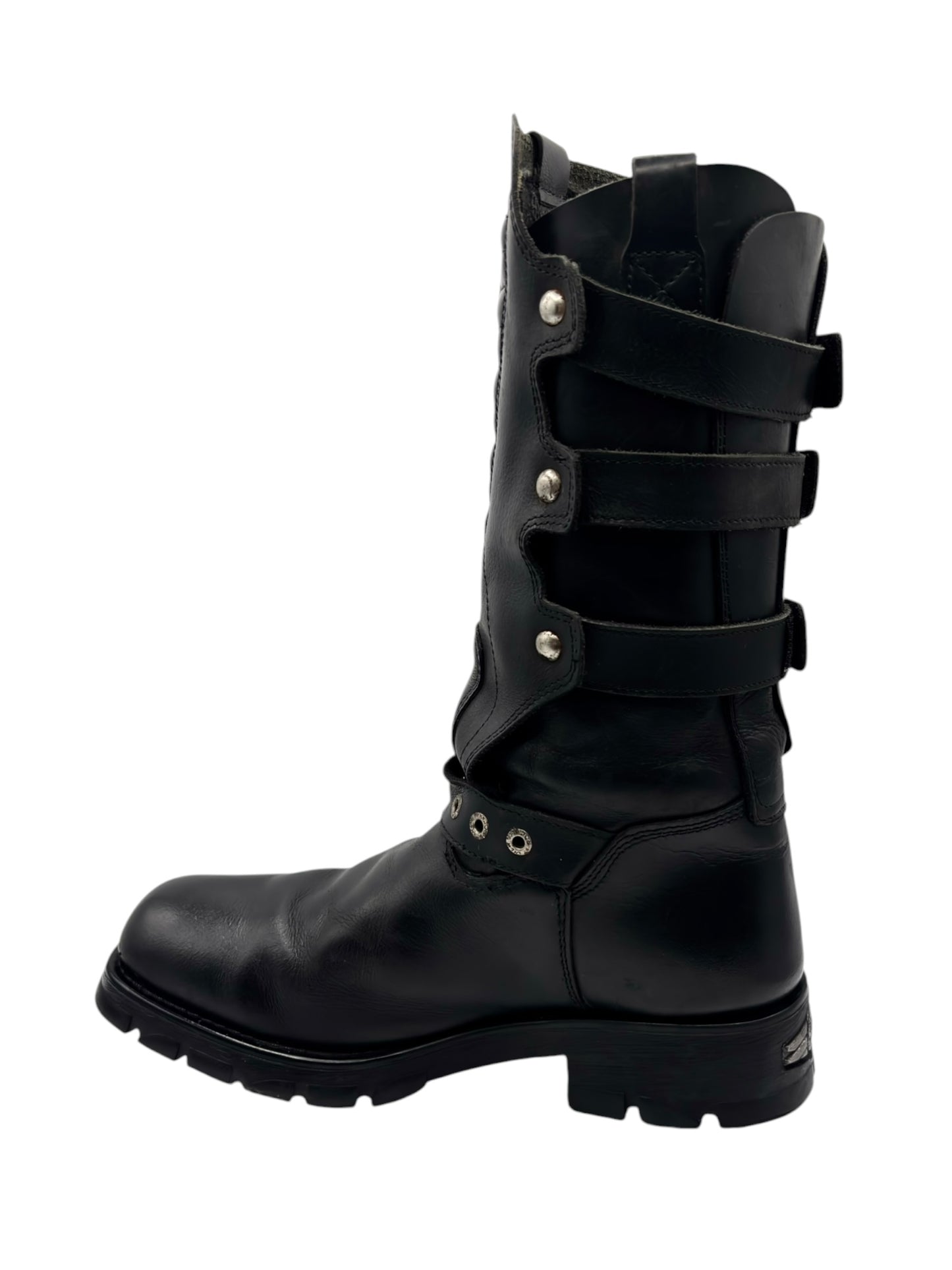 Vintage New Rock mid-calf leather biker boots