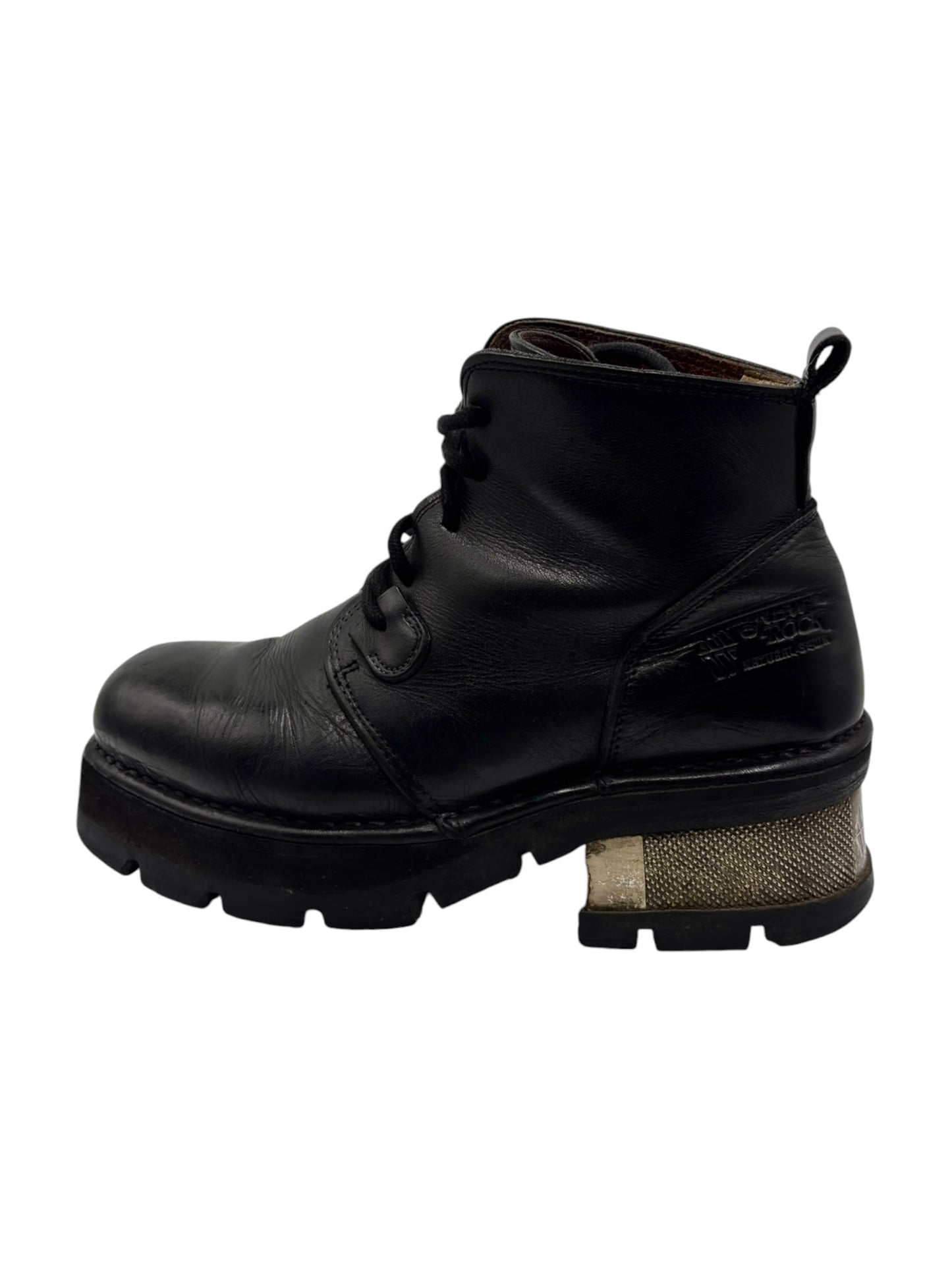 Vintage New Rock raised-heel leather boots