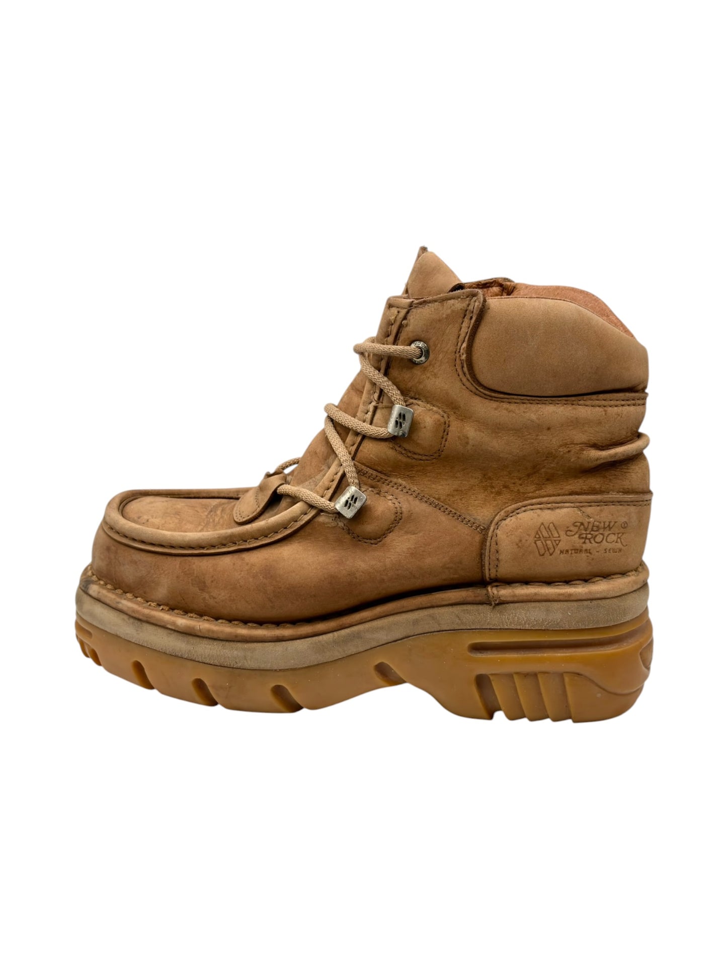 Vintage New Rock brown leather platform boots