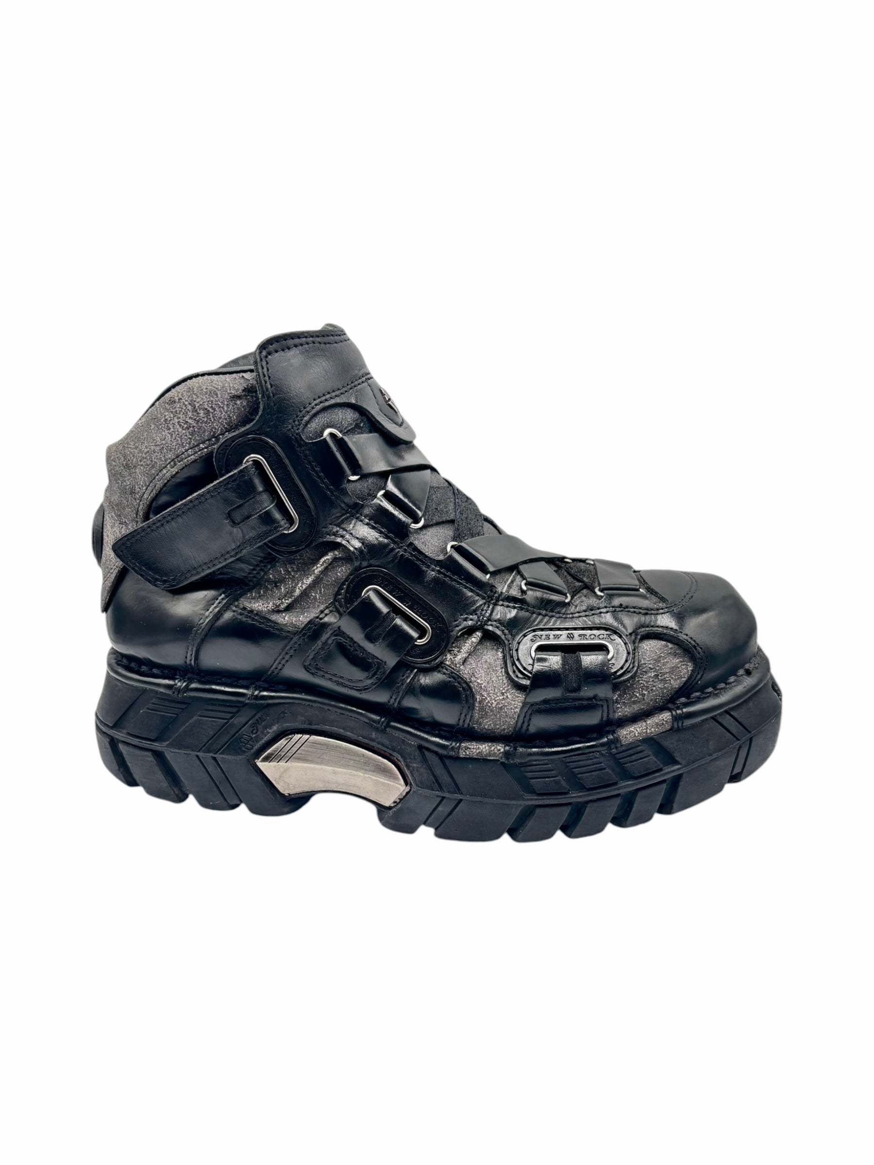 RARE vintage New Rock techno platform boots size 43