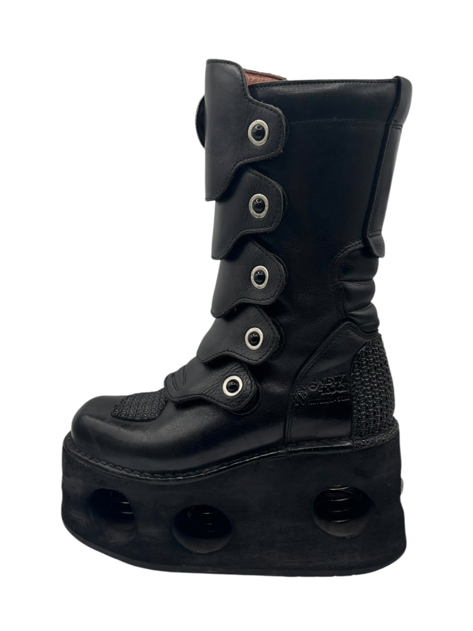 Vintage 90s New Rock armoured neptuno platform boots size 39