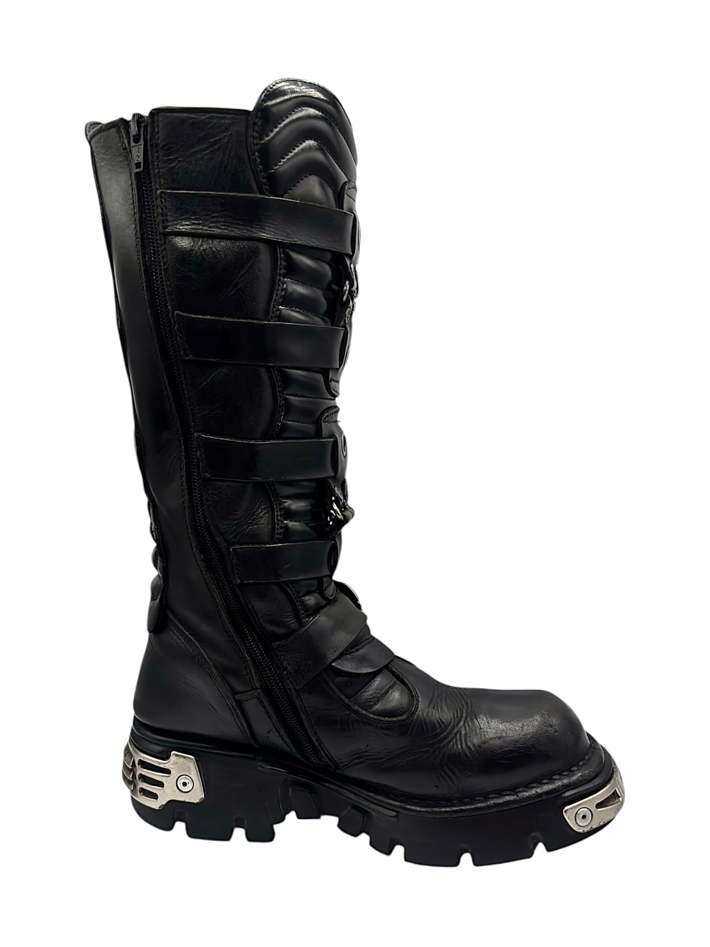 Vintage New Rock knee high reactor leather boots size 41