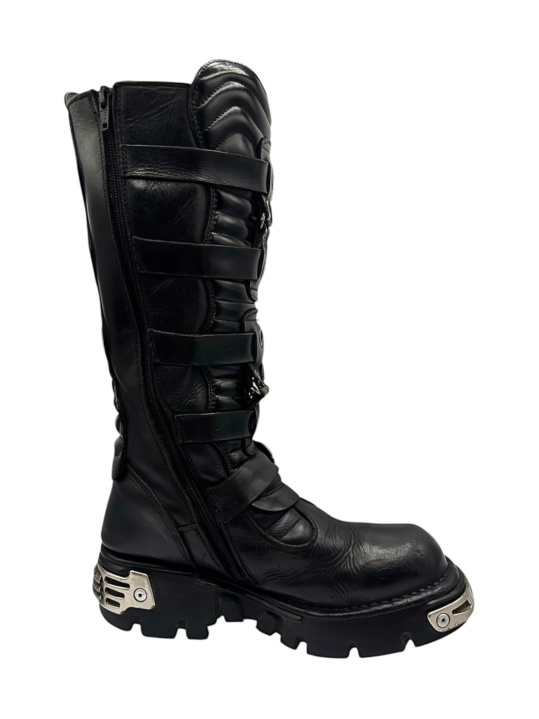 Vintage New Rock knee high reactor leather boots size 41