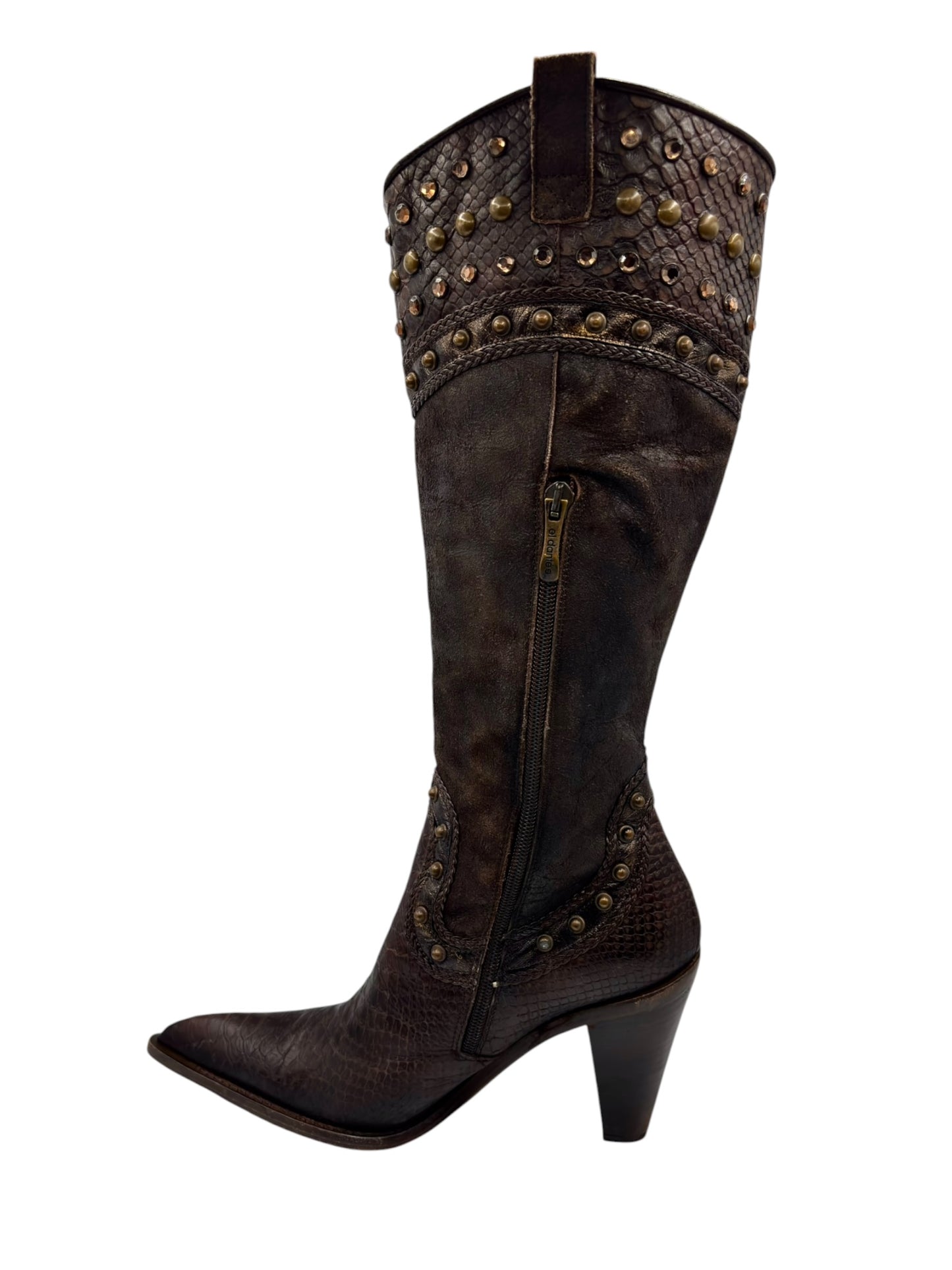 Beautiful vintage El Dantes knee high pointy gem boots