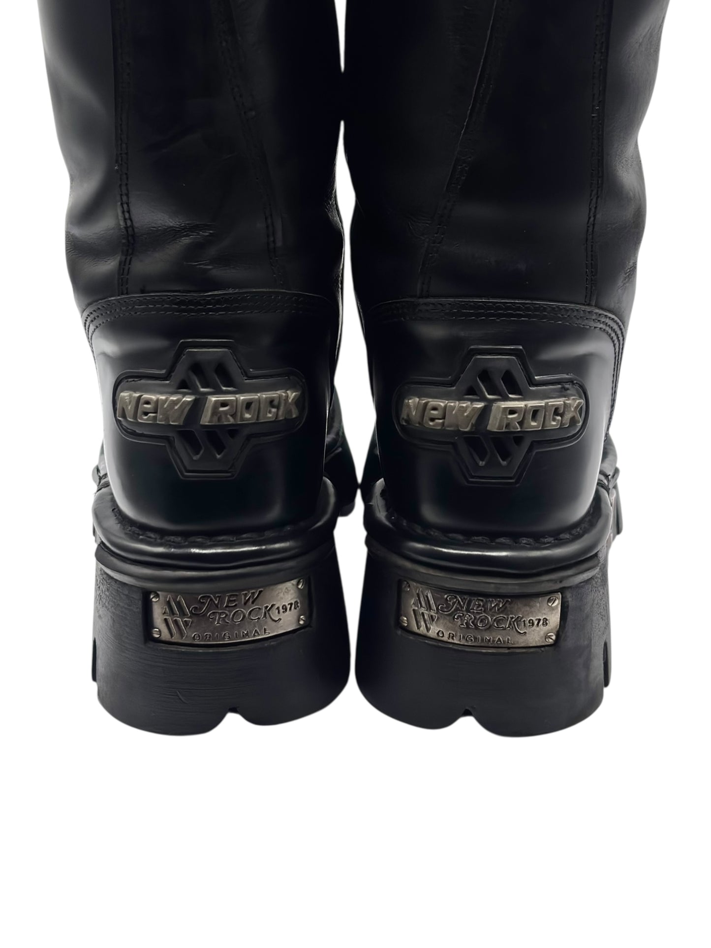 Vintage New Rock leather knee-high leather boots size 38
