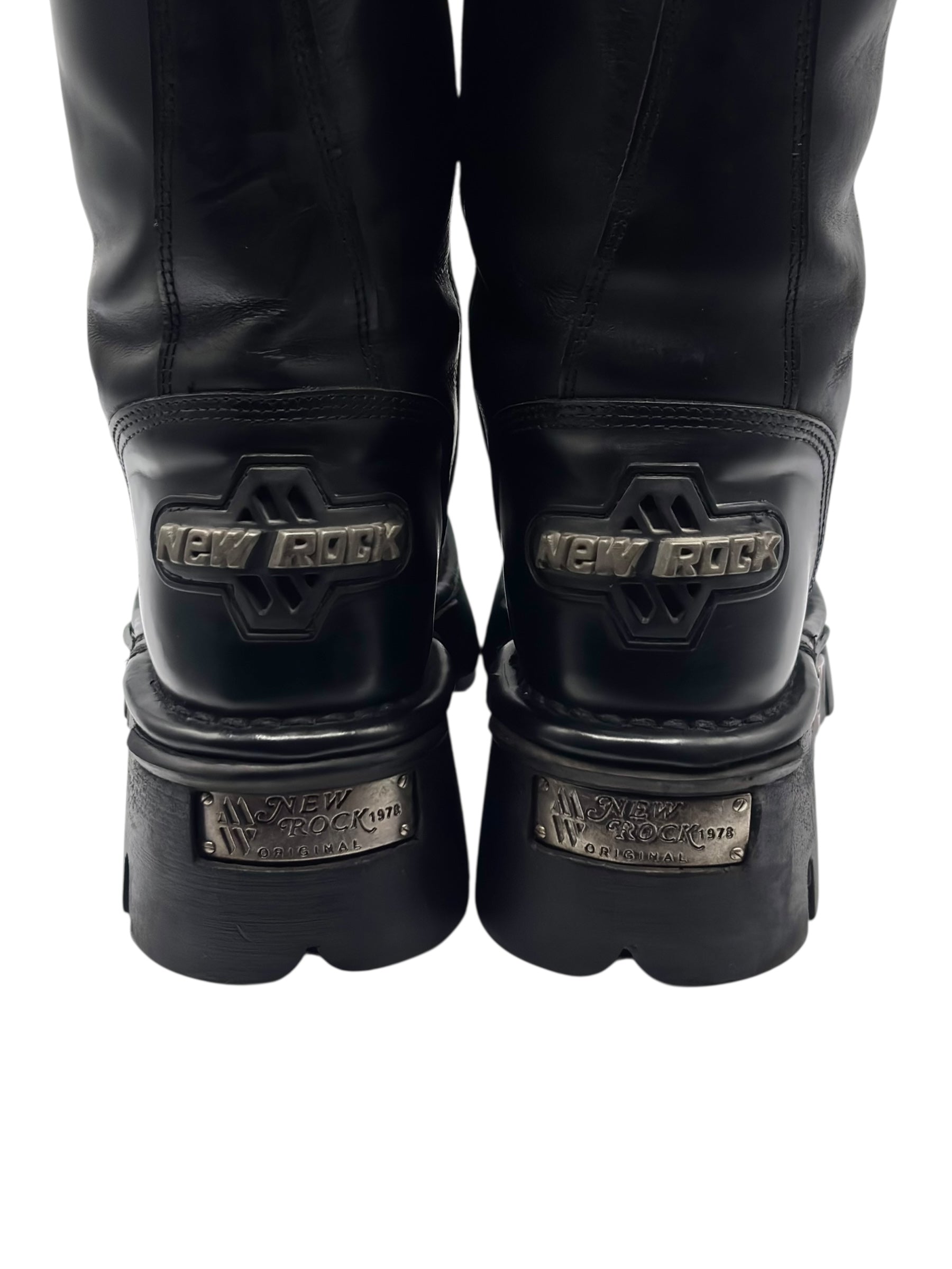 Vintage New Rock leather knee-high leather boots size 38