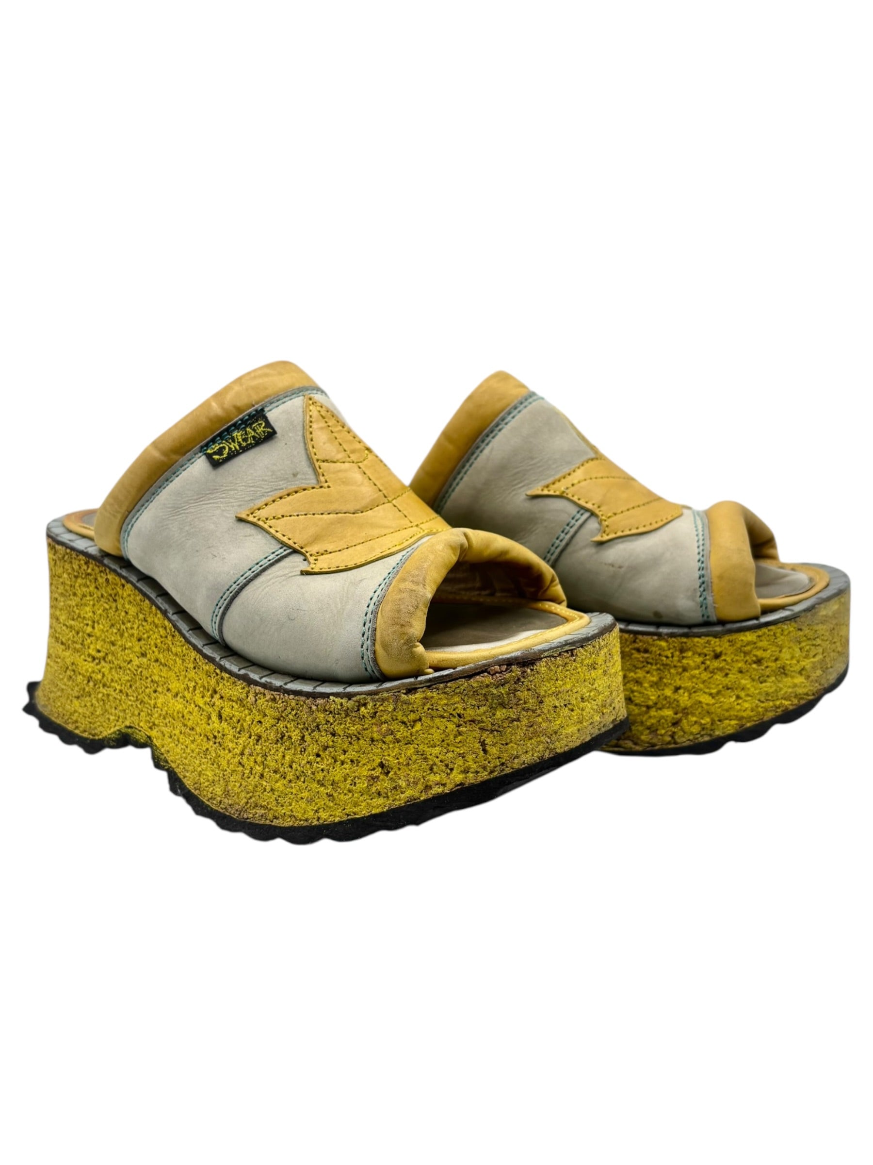 Vintage Swear London yellow platform sandals size 37