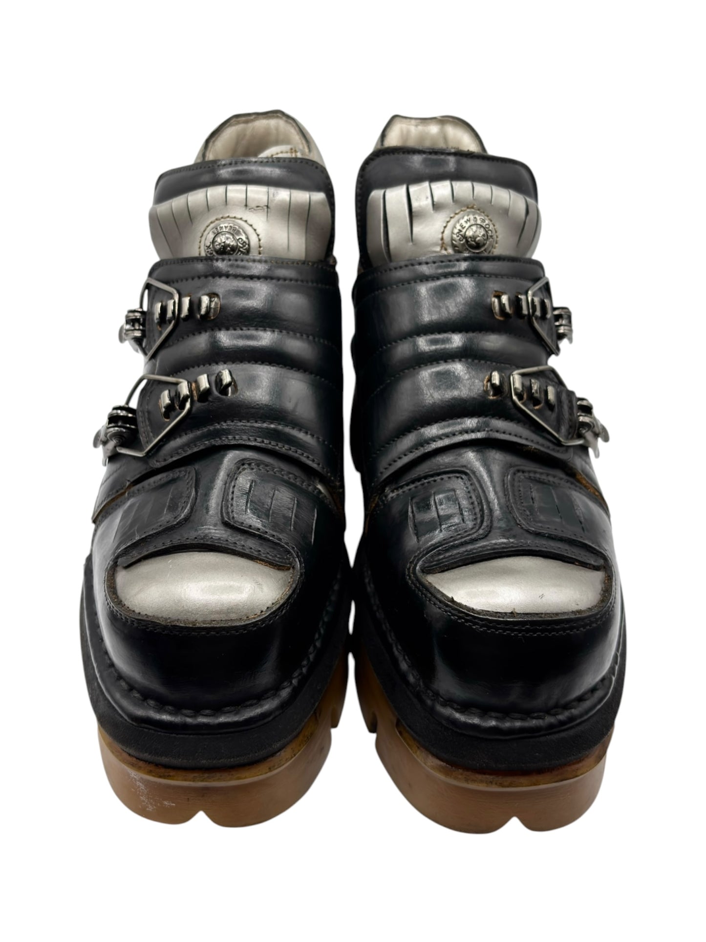 Vintage New Rock power strap platform boots