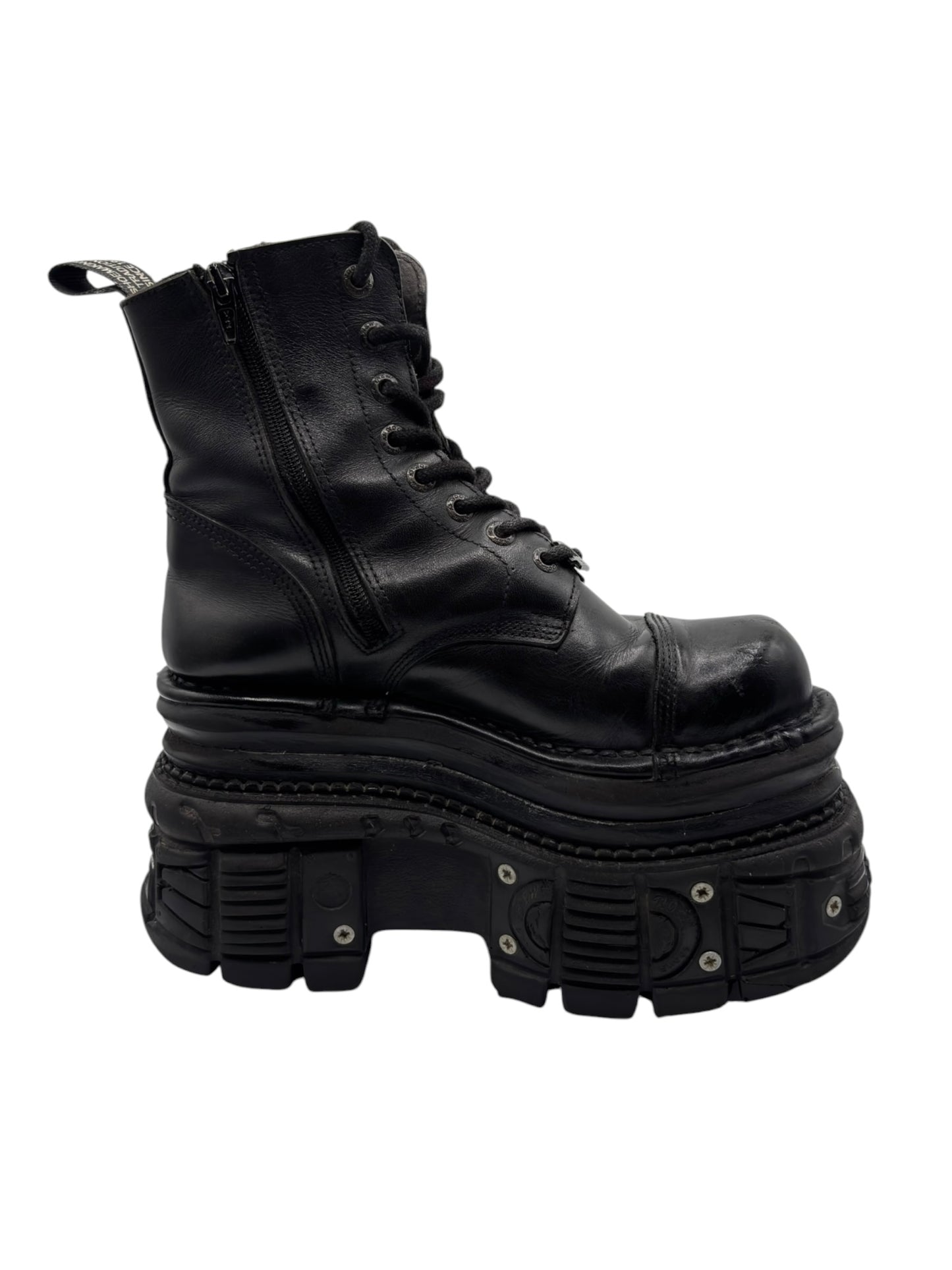 New Rock mega platform techno leather boots