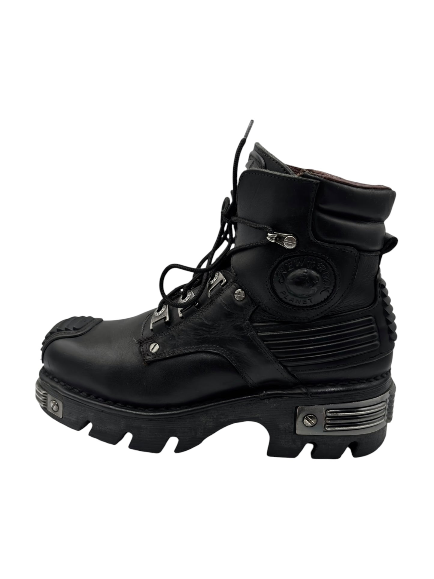 Vintage New Rock lace-up reactor leather platform boots