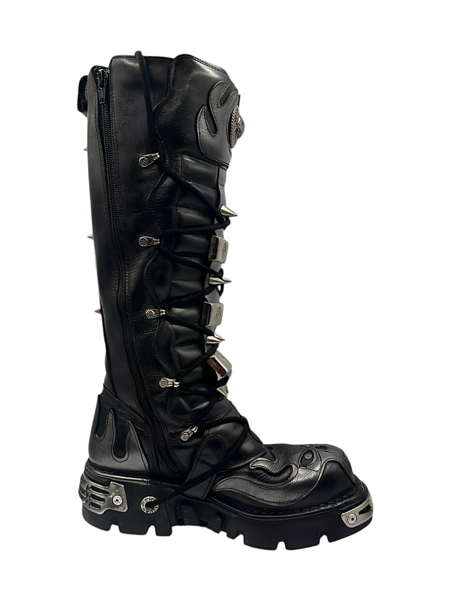Vintage New Rock knee high reactor leather boots size 42