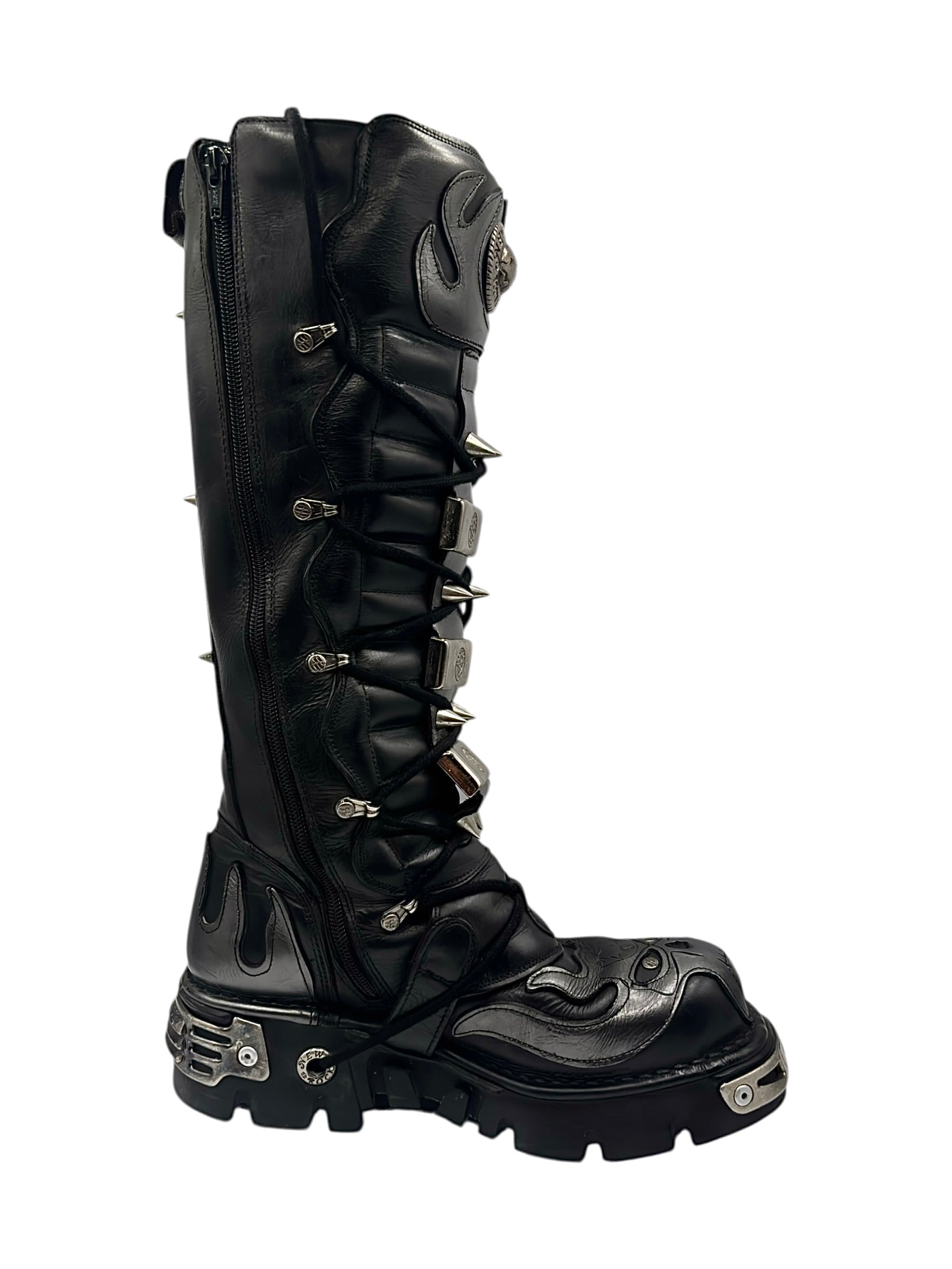 Vintage New Rock knee high reactor leather boots size 42