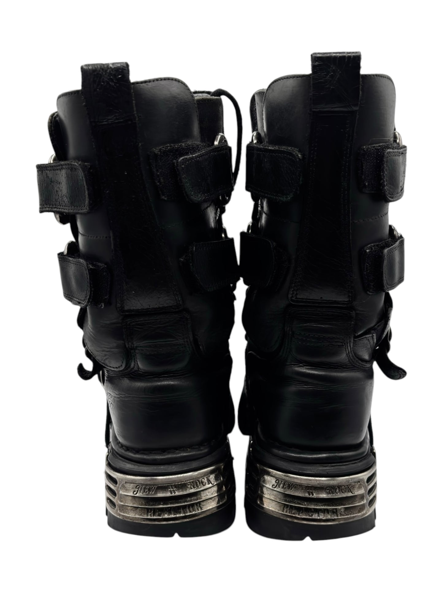 Vintage New Rock reactor mid-calf leather boots