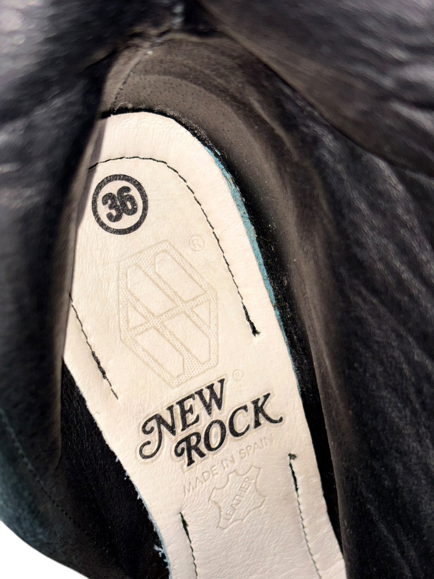 Vintage New Rock knee high leather heels