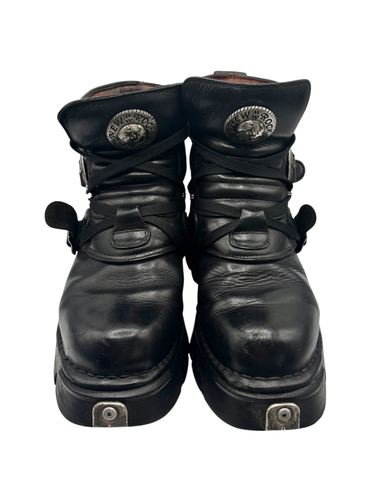 Vintage New Rock leather buckle boots size 41