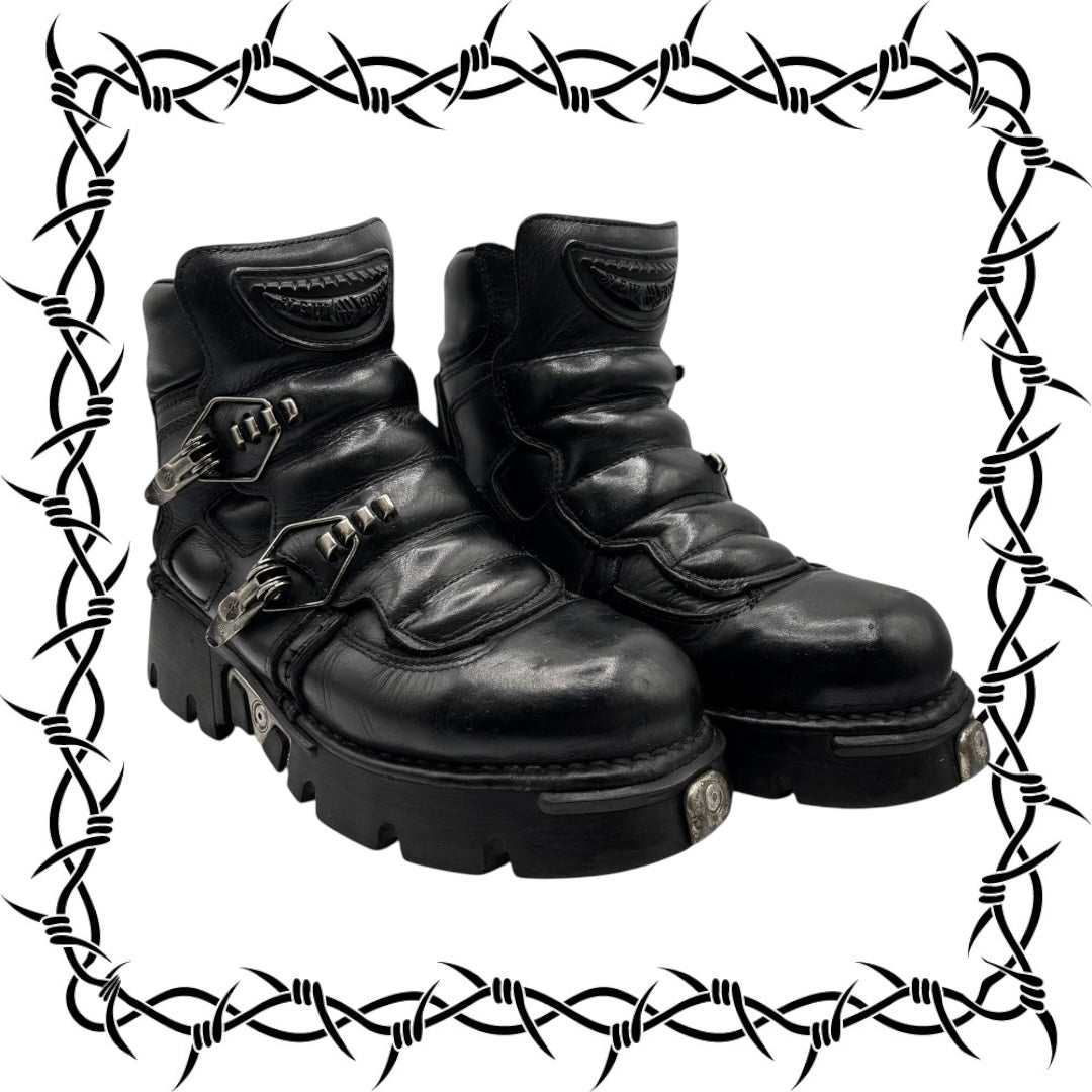 Vintage rare New Rock chunky avant garde leather platform boots size 38