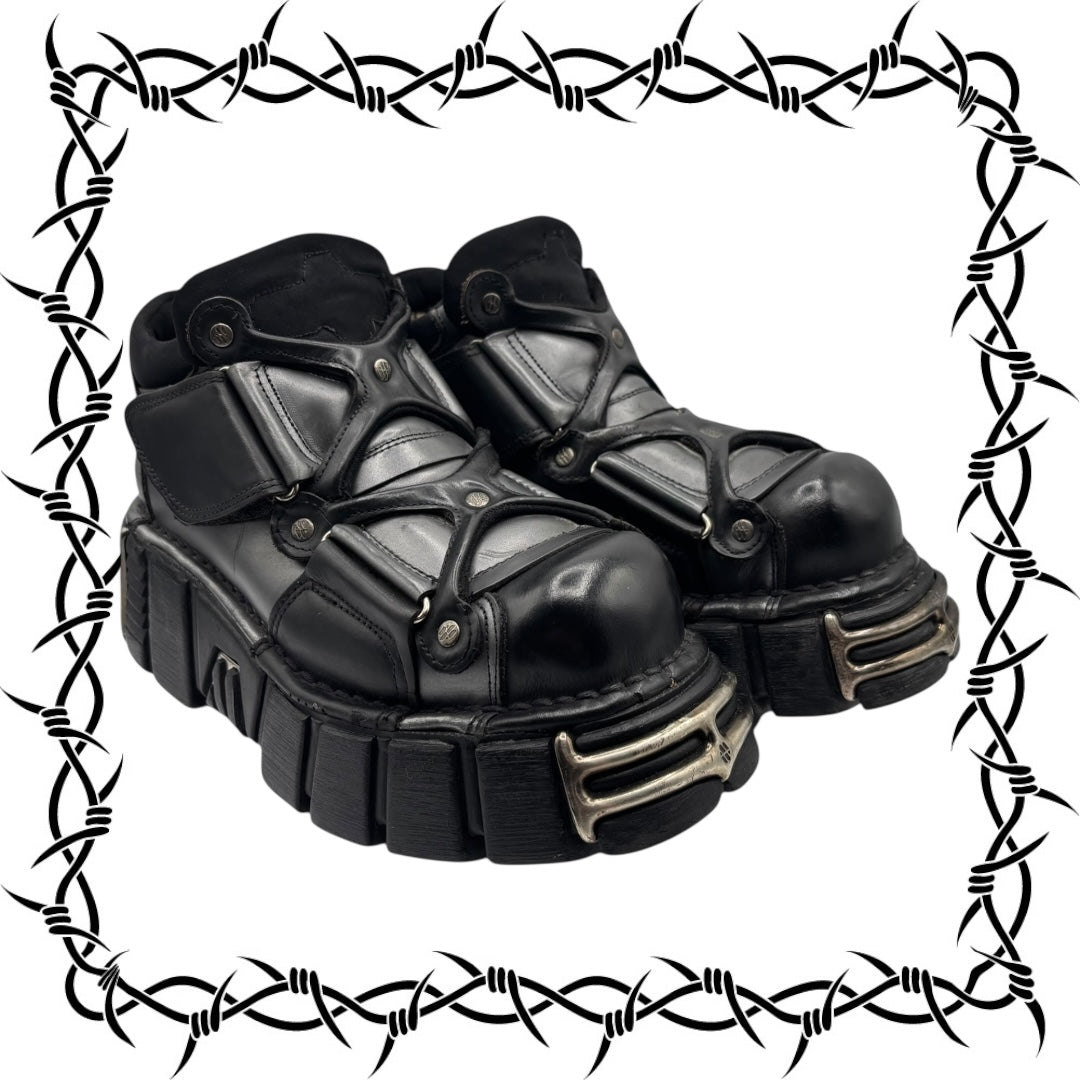 Vintage New Rock chunky leather platform boots size 40