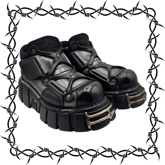Vintage New Rock chunky leather platform boots size 40